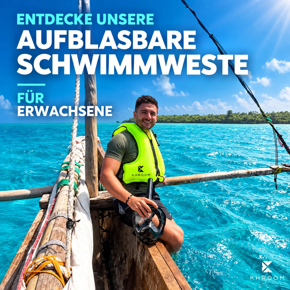 Aufblasbare Schwimmweste für Erwachsene von Khroom – ideal zum Schnorcheln mit der Seaview Y