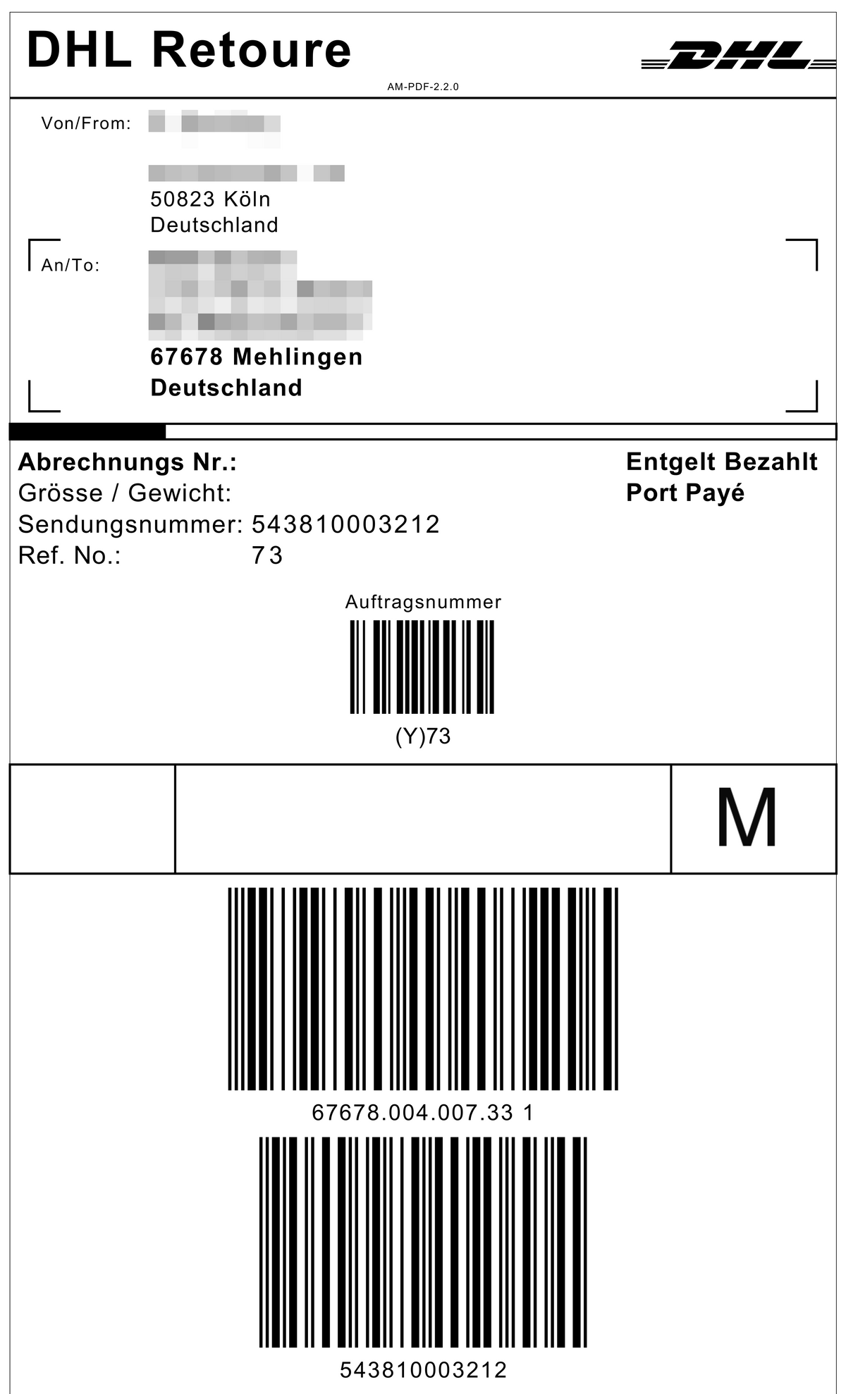 Rücksendung DHL