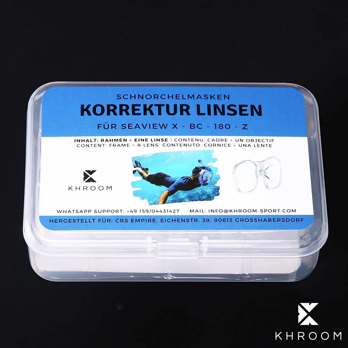 Schnorchelmasken Brillengläser Sehhilfe bis 8.0 Dioptrien